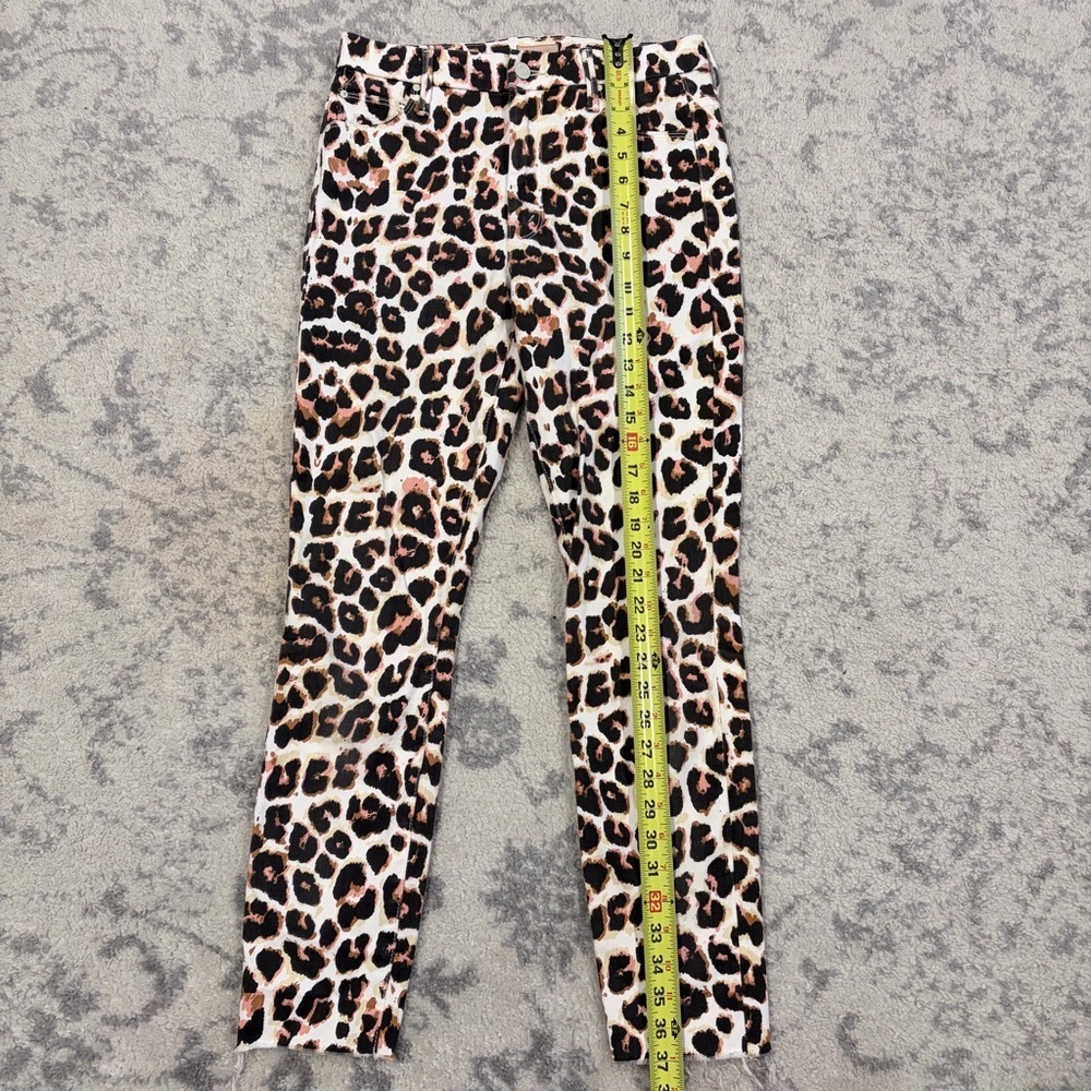 MOTHER Looker Ankle Fray Leopard Jeans High-Waisted Designer Anthro Like New 27 - Picture 8 of 13